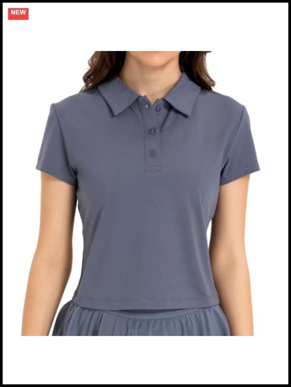 Cropped Polo Shirt Womens Athletic Golf Tennis Moisture Wicking Short Sleeve